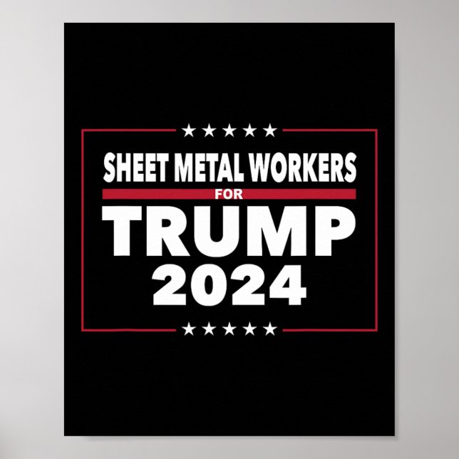Póster Trabajadores metalizado para el presidente republi (Frente)