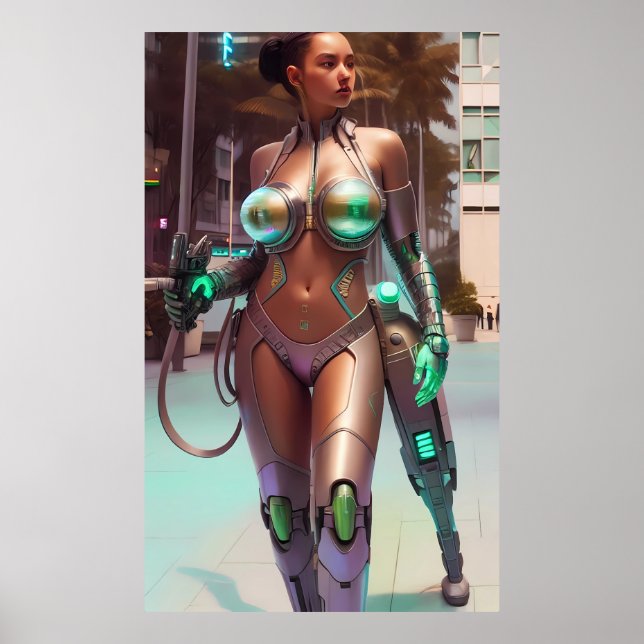 Póster Trabajando con su pierna de entrenamiento (Frente)