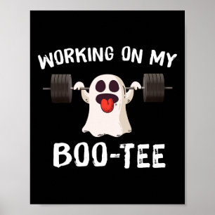 Póster Trabajando En Mi Boo Tee Halloween Muerto Fantasma