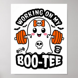 Póster Trabajando En Mi Boo Tee Halloween Muerto Fantasma