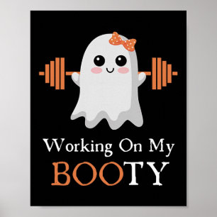 Póster Trabajando en mi divertido gimnasio de Halloween B