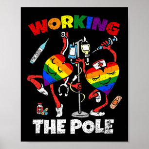 Póster Trabajando la enfermera polaca Lgbt-q Orgullo Gay 