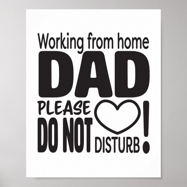 Póster Trabajar desde casa DAD por favor no molestar (Frente)