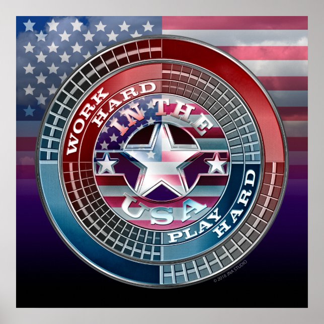 Póster Trabajar duro en el Poster de Estados Unidos (Frente)