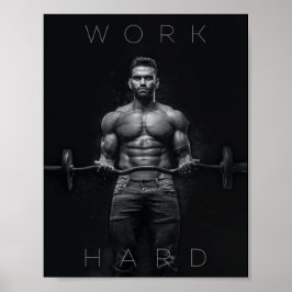 Póster Trabajar duro | Gimnasio motivacional