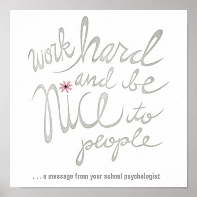 Póster Trabajar duro y ser buen Poster (Frente)