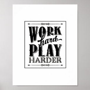 Póster Trabajar duro y tan duro esencial