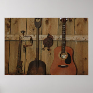 Póster Trabajar y luego tocar guitarra