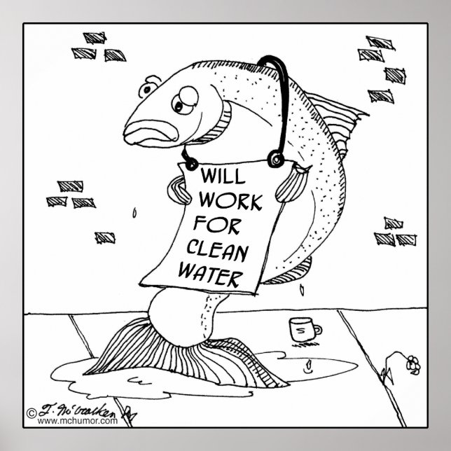 Póster Trabajará Por Agua Limpia (Frente)