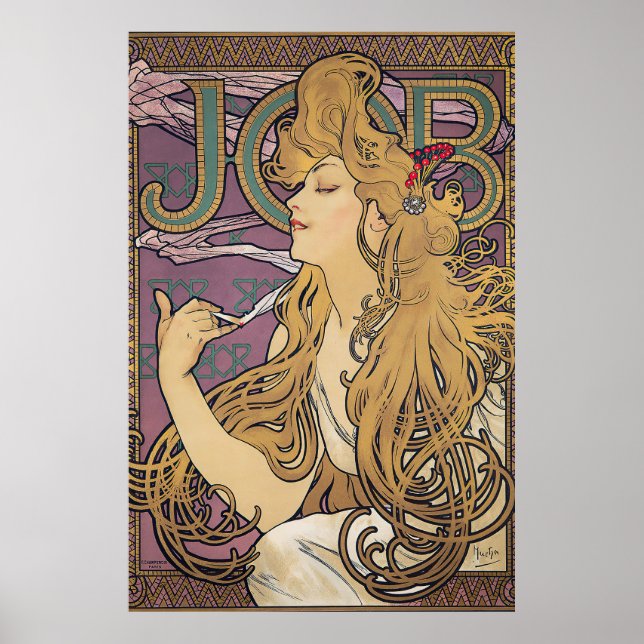 Póster Trabajo (1896) de Alphonse Mucha (Frente)