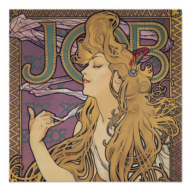 Póster Trabajo (1896) de Alphonse Mucha (Anverso)