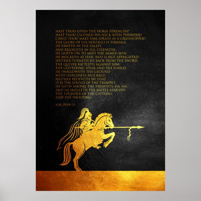 Póster Trabajo 39:19-25 Verso de la Biblia (Frente)