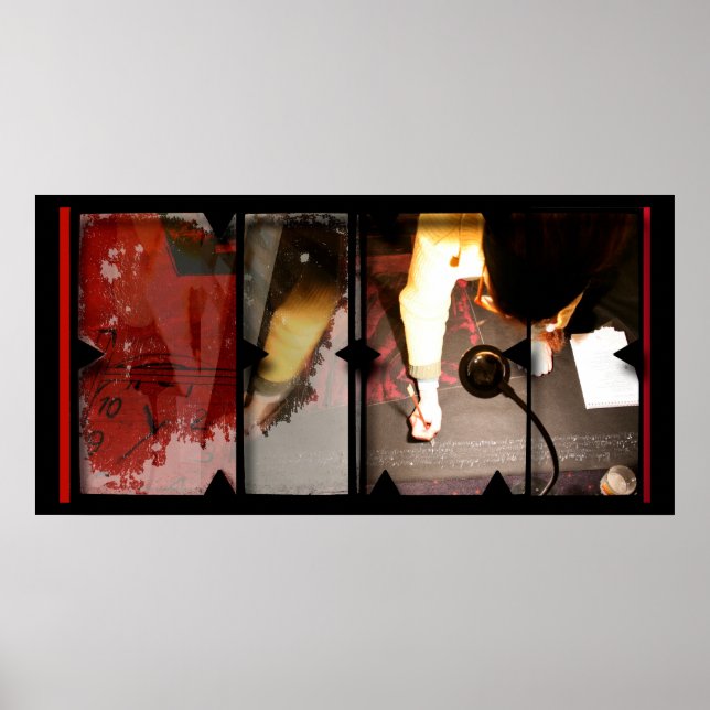 Póster Trabajo abierto sobre el Poster de fotomontaje de  (Frente)