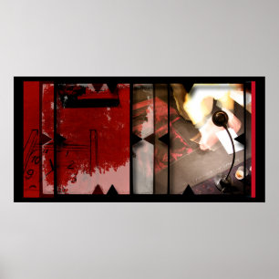 Póster Trabajo abierto sobre el Poster de fotomontaje de 