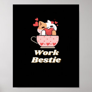 Póster Trabajo Bestie Ayuda Emocional Coworker, Trabajo, 