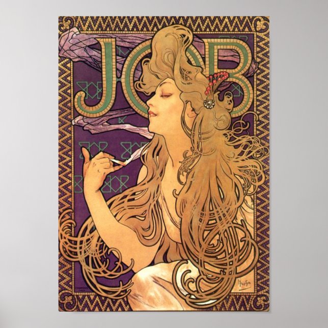 Póster Trabajo de Alfons Mucha - Art Nouveau (Frente)