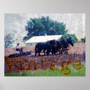 Póster Trabajo de equipo de vintage