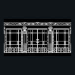 PÓSTER TRABAJO DE HIERRO ART DECO DE AUDREY: BLANCO EN NE<br><div class="desc">El Ironwork de Audrey es la cerca de hierro forjado y el diseño de la puerta desde el fondo de nuestro diseño de moda Art Deco "Audrey". La composición en hierro se ha creado con varias fotos de piezas de hierro Art Déco francesas: vallas, puertas, columnas y un diseño de...</div>