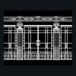 PÓSTER TRABAJO DE HIERRO ART DECO DE AUDREY: BLANCO EN NE<br><div class="desc">El Ironwork de Audrey es la cerca de hierro forjado y el diseño de la puerta desde el fondo de nuestro diseño de moda Art Deco "Audrey". La composición en hierro se ha creado con varias fotos de piezas de hierro Art Déco francesas: vallas, puertas, columnas y un diseño de...</div>
