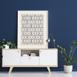 Póster Trabajo de línea geométrica de bonito en negro y c<br><div class="desc">Un patrón divertido y geométrico de línea de entramado funciona en negro y crema. Simplemente haga clic en personalizar si prefiere reemplazar el fondo crema con un color diferente.</div>