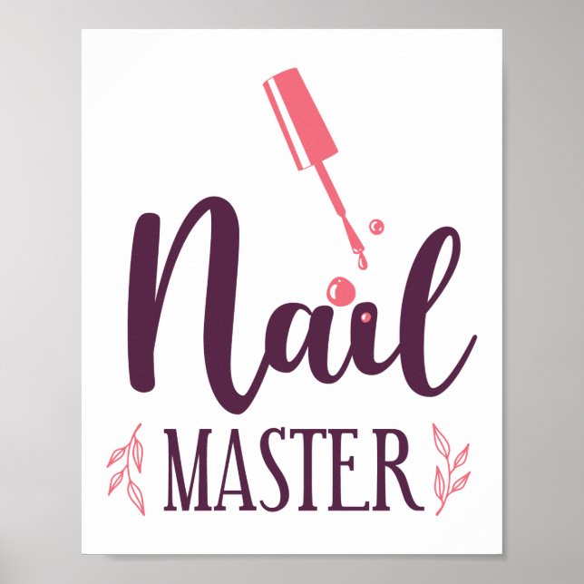 Póster Trabajo de Nail Tech Nail Master de Citas Nail (Frente)