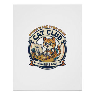 Póster Trabajo de Oficina desde Casa Gato Regalo para Ama