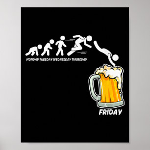 Póster Trabajo divertido de mujeres bebiendo cerveza de l