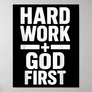 Póster Trabajo duro Dios Primera declaración audaz Christ