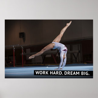Póster Trabajo duro, sueño grande - Poster motivacional