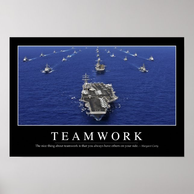 Póster Trabajo en equipo: cita Inspiradora (Frente)