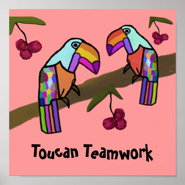 Póster Trabajo en equipo de Toucan (Frente)