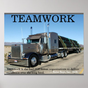 Póster Trabajo en equipo del camión