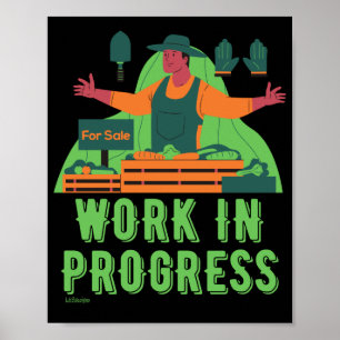 Póster TRABAJO EN PROGRESO mercado de agricultores gracio