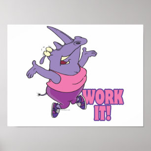 Póster trabajo it divertido entrenamiento de fitness rhin