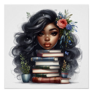 Póster Trabajo negro escritor bibliotecario africano Sist