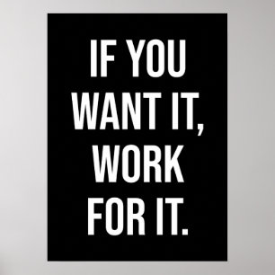 Póster Trabajo para él - Gimnasio, empuje, motivación del