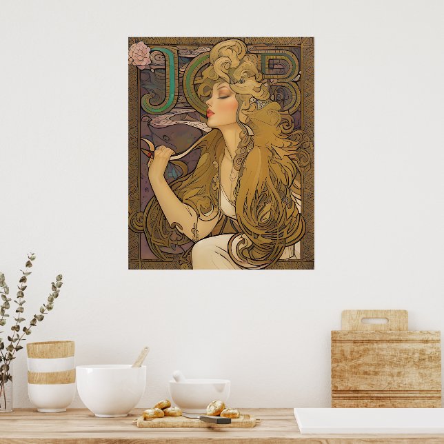 Póster Trabajo - Remix de Alphonse Mucha (Cocina)