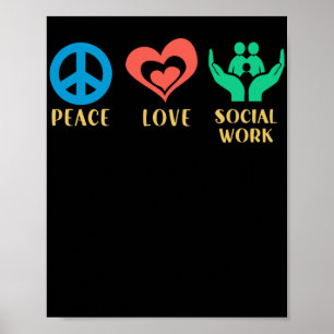 Póster Trabajo social Paz Amor Trabajo social
