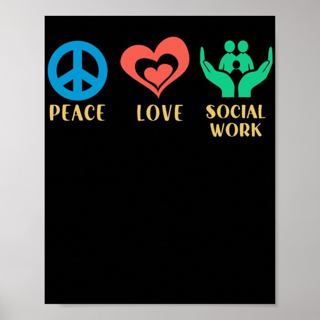 Póster Trabajo social Paz Amor Trabajo social (Frente)