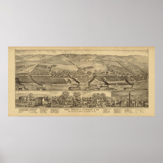 Póster Trabajos de carbón en Davosburgh (Frente)