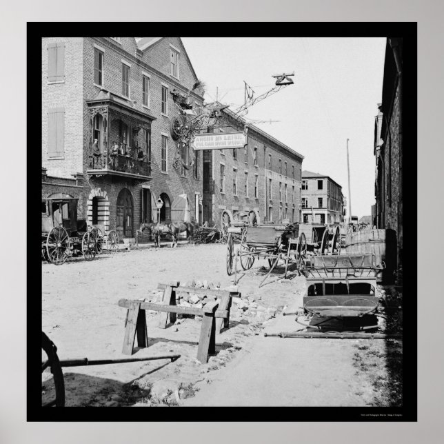 Póster Trabajos de hierro vulcano en Charleston, SC 1865 (Frente)