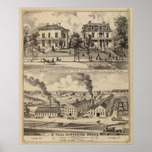 Póster Trabajos de la máquina segador de San Pablo,