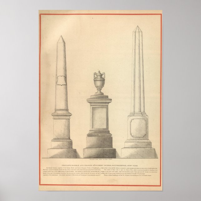 Póster Trabajos de monumento de mármol y granito de Graha (Frente)