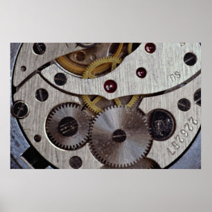 Póster Trabajos de una textura de reloj de bolsillo