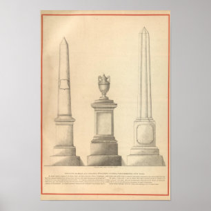 Póster Trabajos del monumento del mármol y del granito de