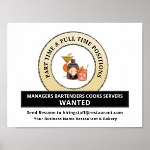 Póster Trabajos Disponibles Contratando Personalizar