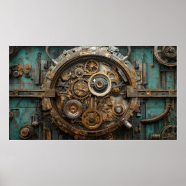 Póster Trabajos internos de reloj de vapor de gran tamaño