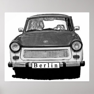 Póster Trabant Car Front, Black and White, Berlín