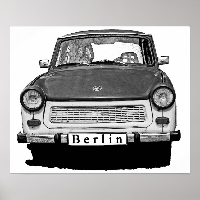 Póster Trabant Car Front, Black and White, Berlín (Frente)