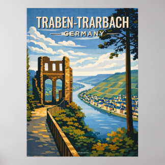 Póster Traben-Trarbach Vintage Travel
